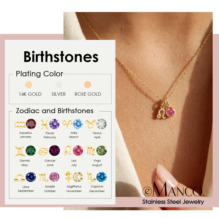 Birthstone Constellation Zirconia Necklace