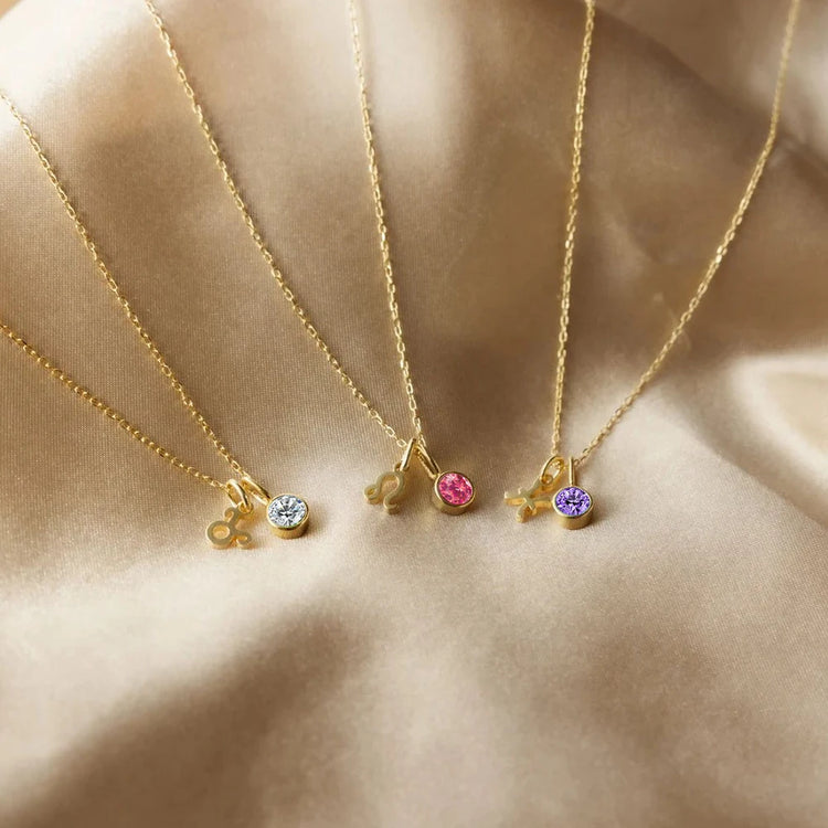 Birthstone Constellation Zirconia Necklace