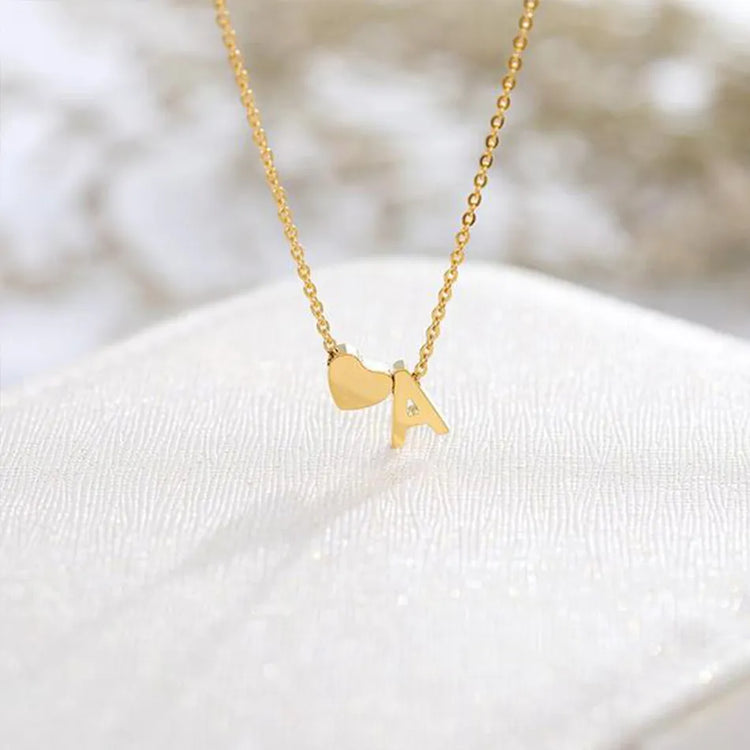 Heart Initial Pendant Necklace