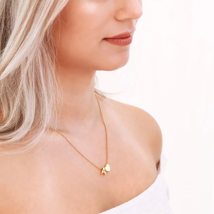 Heart Initial Pendant Necklace