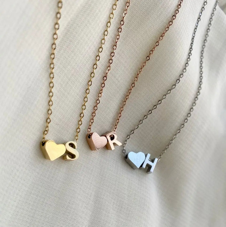 Heart Initial Pendant Necklace