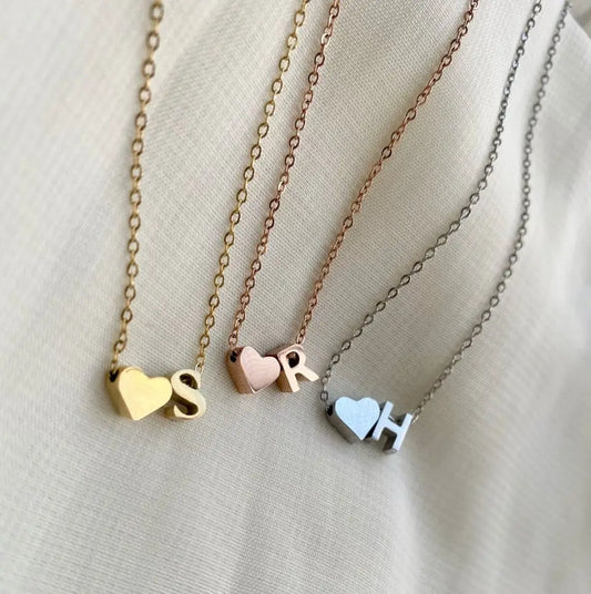 Heart Initial Pendant Necklace